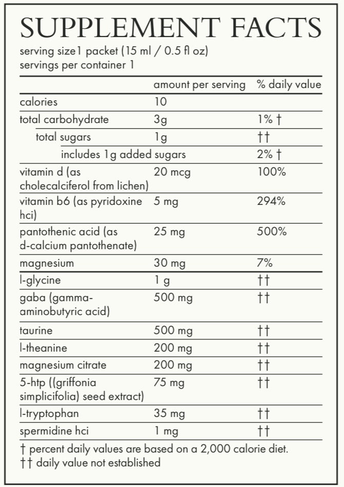 Calm (Beauty) Spermidine & Taurine Daily Supplement