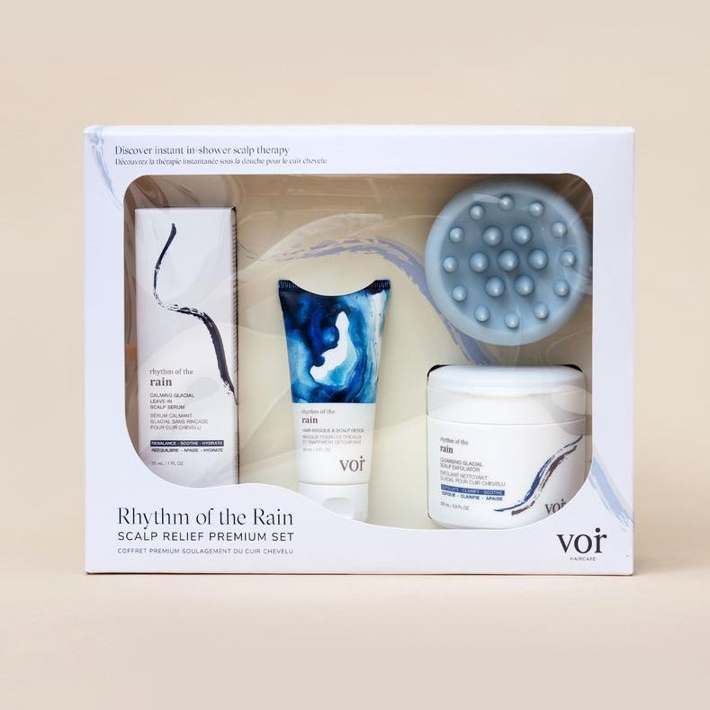 Scalp Relief Premium Set by VOIR haircare available online in Canada at Socialite Beauty.