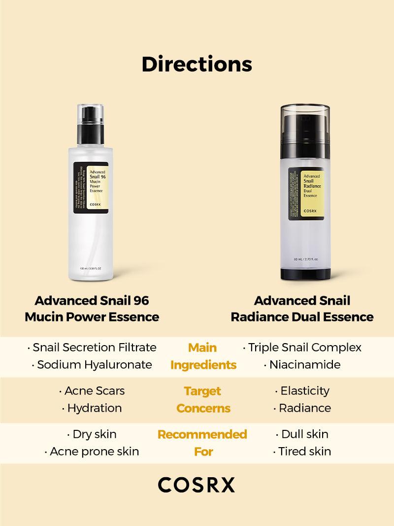 COSRX Advanced Snail Radiance Dual Essence at Socialite Beauty Canada