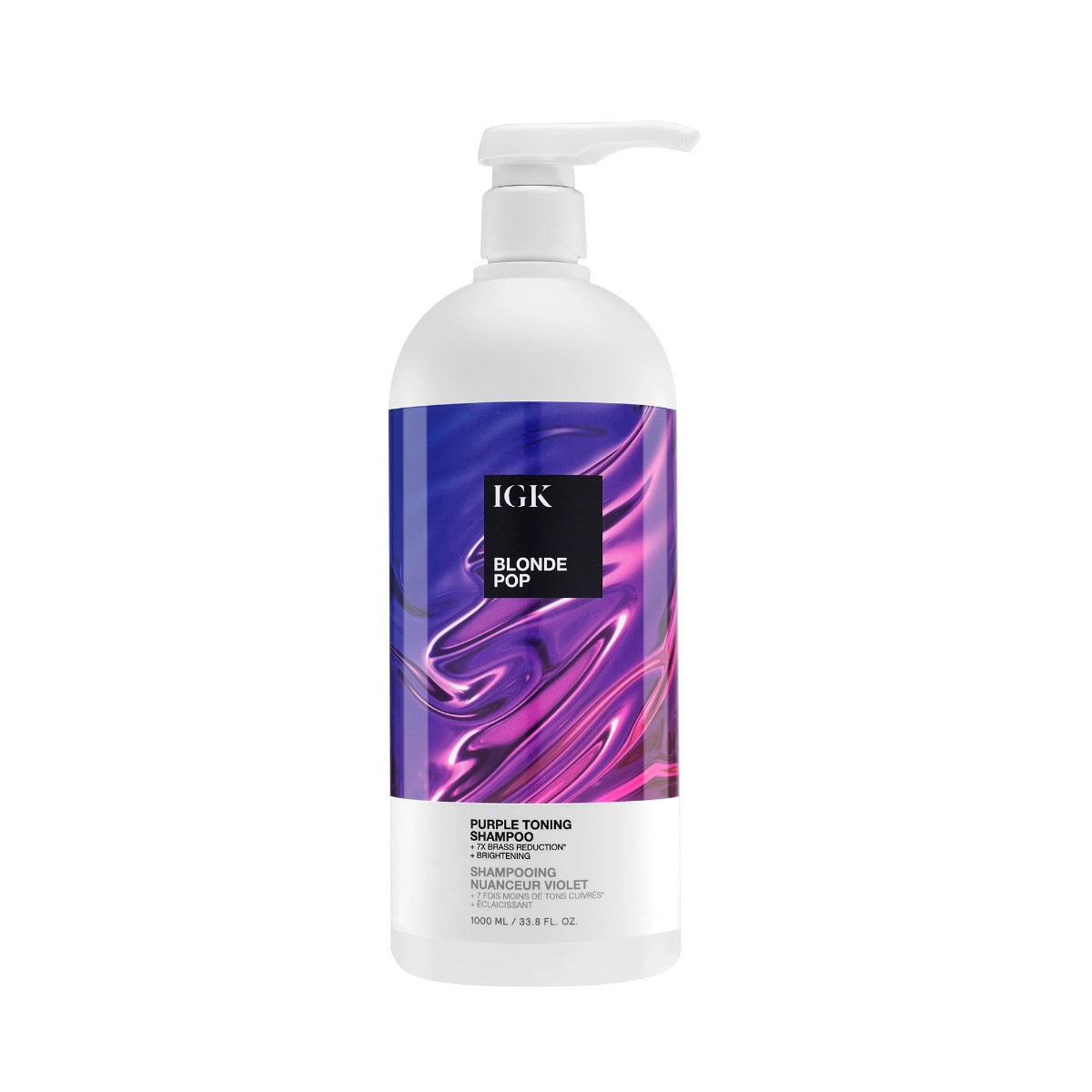 IGK Hair Blonde Pop - Purple Toning Shampoo, 1 L / 33.8 fl oz
