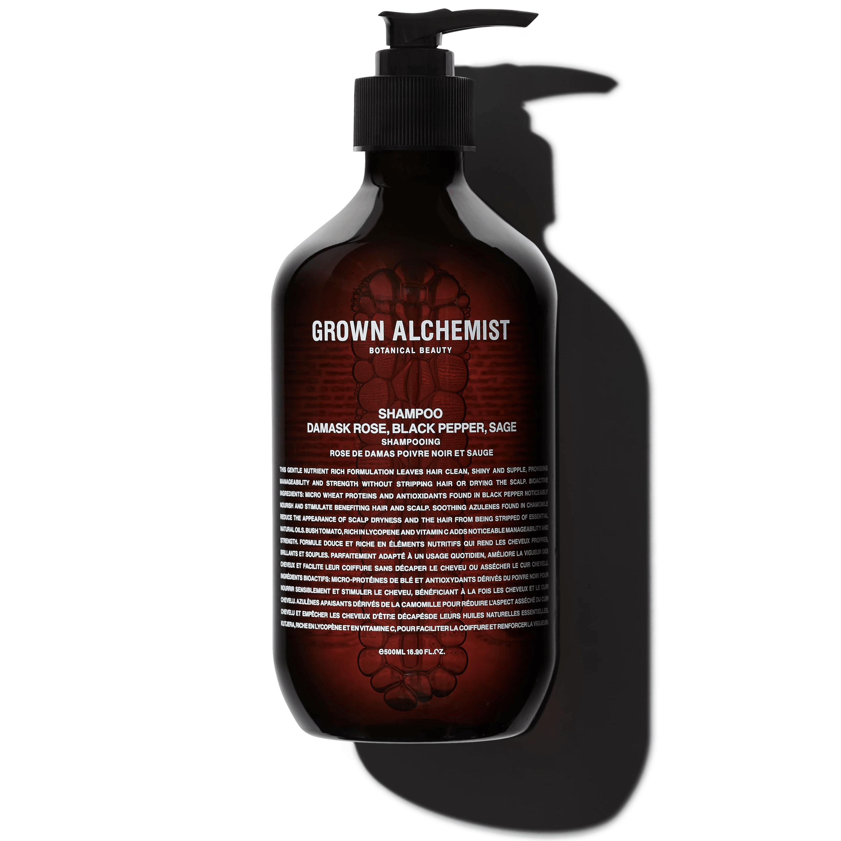 Grown Alchemist Shampoo: Damsk Rose, Black Pepper, Sage, 500 ml