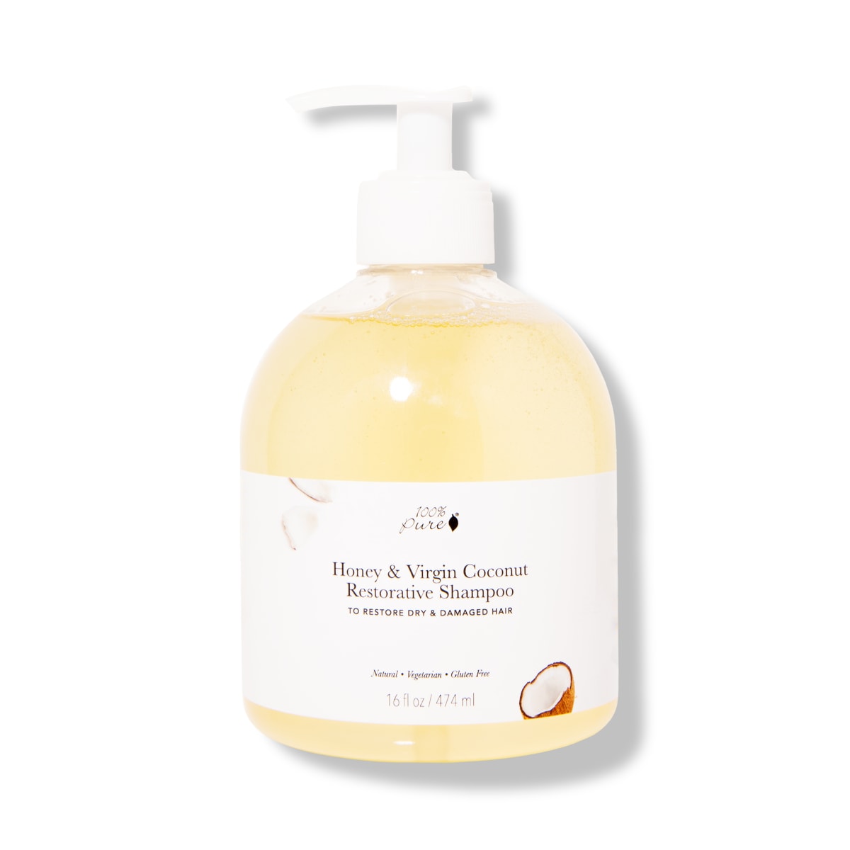 100% PURE® Honey & Virgin Coconut Restorative Shampoo, 16 fl oz / 474ml